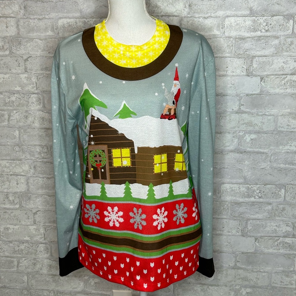 Faux Real Santa pooping long sleeved t-shirt size M